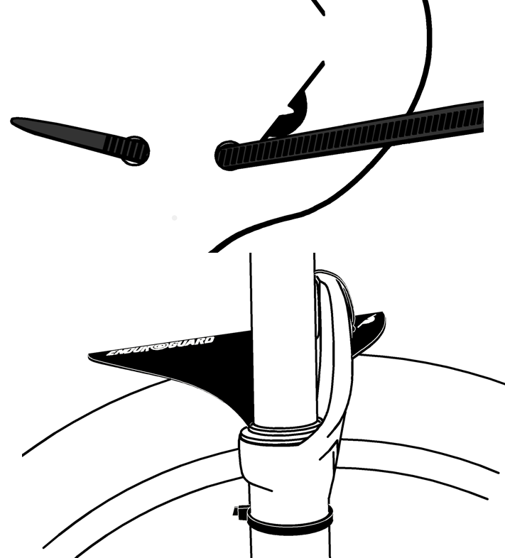 Image showing how to fit ties into holes of the front EnduroGuard