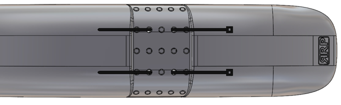 Image showing how to fit ties into holes of the ProGuard